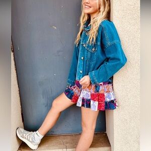 BB Dakota Floral Patchwork Skirt - Multicolor Worn Once for Pics Sz M